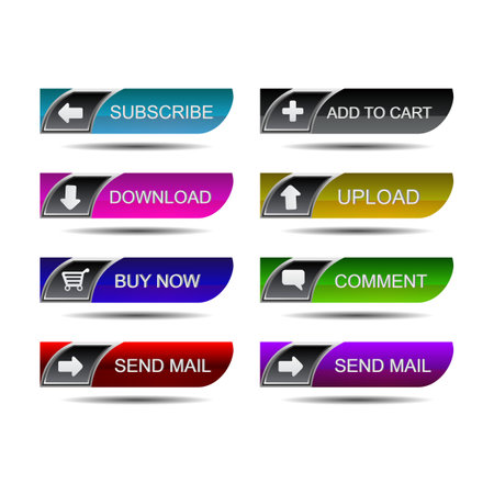 Set of website buttonsのイラスト素材