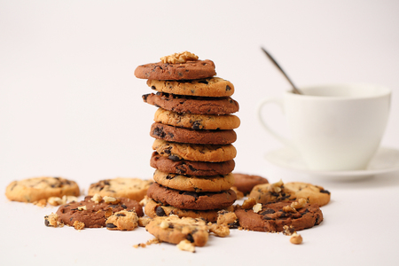 tasty cookies on a white backgroundの写真素材