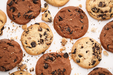 tasty cookies on a white backgroundの写真素材