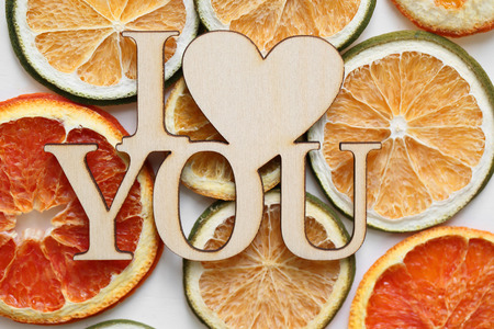 dried fruit with i love youの写真素材