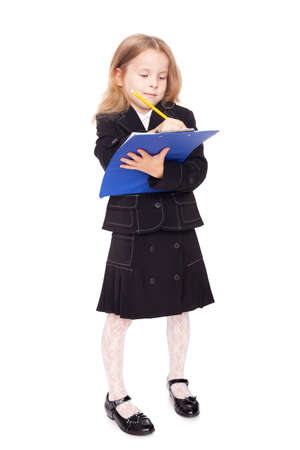 nice little girl in a school uniformの写真素材
