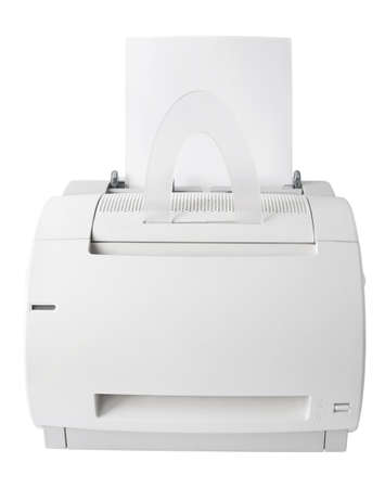 printer isolated on white background, front viewの写真素材