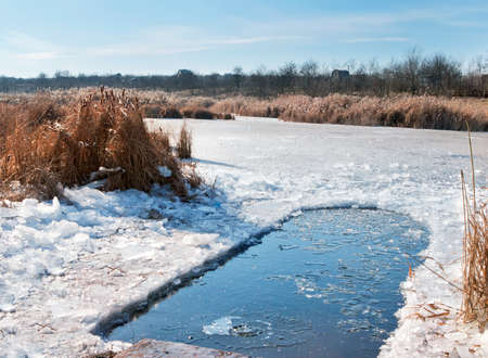Winter ice-hole for swimming in cold waterの写真素材