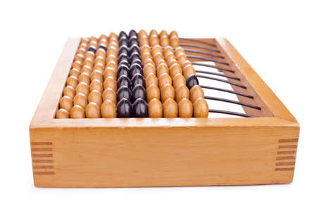 Accounting abacus isolated on white background の写真素材