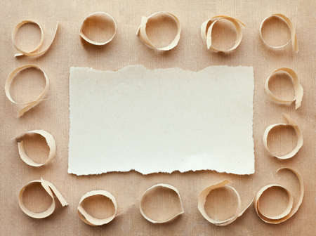 Handmade card from ripped pieces of paperの写真素材