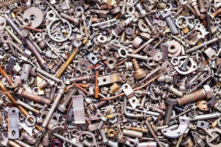 Assorted nuts and bolts backgroundの写真素材