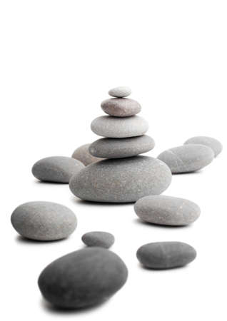 Pyramid of the stones isolated on white background 