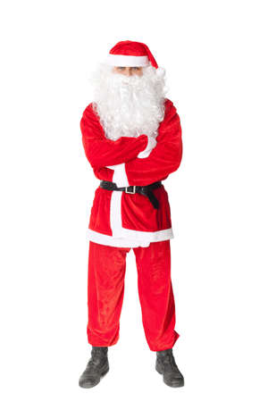 Full length portrait of Santa Claus isolated on white backgroundの写真素材