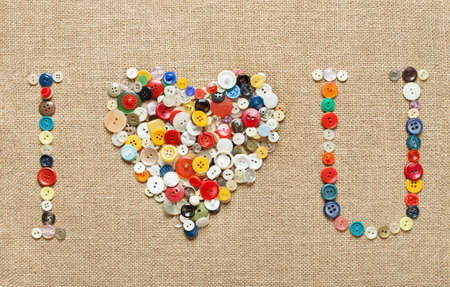 buttons heart background. Valentine's Day. I Love youの写真素材