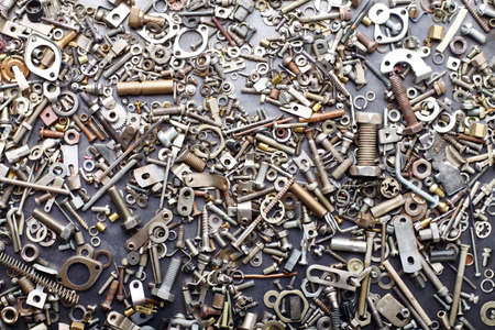Assorted nuts and bolts backgroundの写真素材