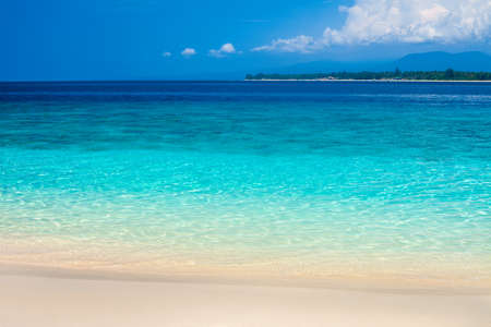 Beautiful beach and tropical turquoise sea. sea backgroundの写真素材