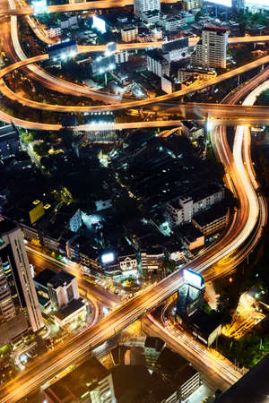Multi level stack interchange in bangkok. Aerial viewの写真素材