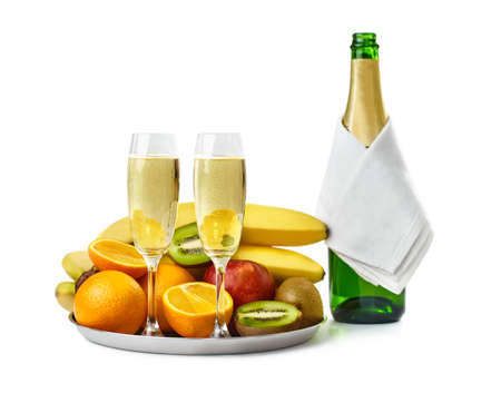 Two champagne glasses andの写真素材