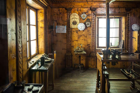 MILAN, ITALY - JUNE 9, 2016: watchmaker's workshop at the Science and Technology Museum Leonardo da Vinciのeditorial素材