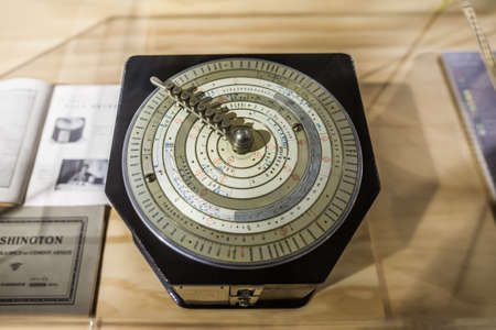 MILAN, ITALY - JUNE 9, 2016: retro measuring instrument at the Science and Technology Museum...