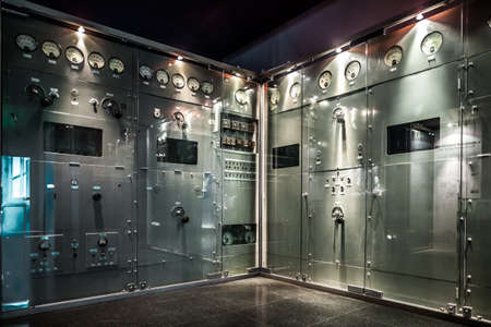 MILAN, ITALY - JUNE 9, 2016: control room at the Science and Technology Museum Leonardo da Vinciのeditorial素材