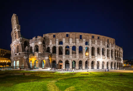 ROME, ITALY - JUNE 6, 2016: Night view of Coliseum