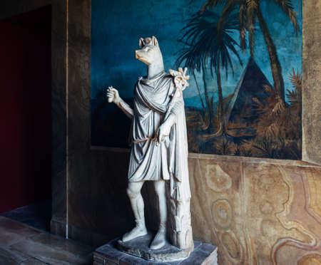 VATICAN, ROME, ITALY - JUNE 4, 2016: Statue of the god Anubis, lord of mummification in the Vatican Museumのeditorial素材