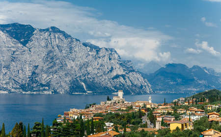 Scenic view of Malcesine on beautiful Garda lake, Italy. Travel backgroundの写真素材