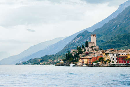 Scenic view of Malcesine on beautiful Garda lake, Italy. Travel backgroundの写真素材
