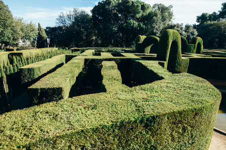 Park labyrinth in Barcelona, Spain, Cataloniaのeditorial素材