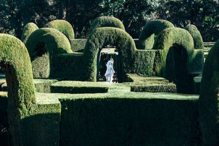 Sculpture in Park Labyrinth in Barcelona, Spain, Cataloniaのeditorial素材
