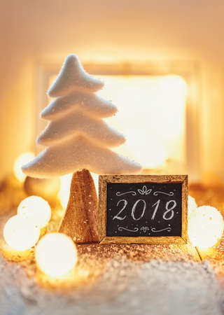 New Year background with text 2018の写真素材