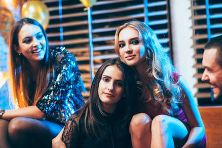 Friends enjoying celebrationの写真素材