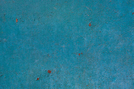 Shabby blue paint, pattern. Old wall of building, shuffled over time. Grunge style. Template...