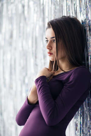 Portrait of tired beautiful woman. Depressionの写真素材