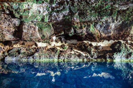 Amazing salt lake in Jameos del Agua cave, Lanzarote, Canary Islands, Spain. Nature background. Travel destinationの写真素材