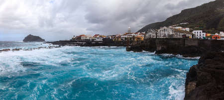 Scenic seascape panorama of Garachico in Tenerife, Canary Islands, Spain. Travel concept. Nature backgroundの写真素材