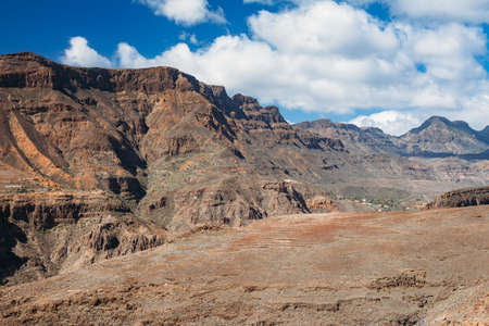 Scenic mountain landscape of Gran Canaria island. Nature backgroundの写真素材