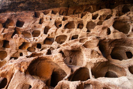 Aboriginal caves in Gran Canaria, Canary islands, Spain. Abstract background. Cenobio de Valeron.の写真素材