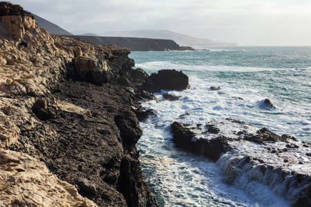 Lanzarote coastline landscape. Nature background. Canary islands, Spainの写真素材