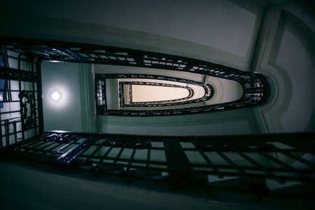 Vintage staircase in old building. Interior backgroundの写真素材