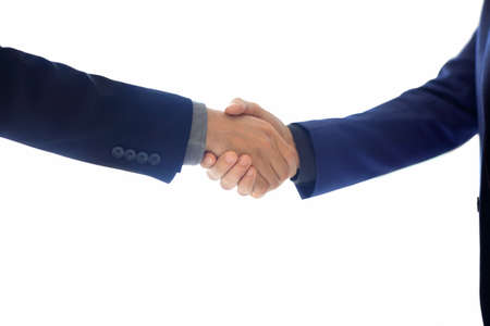 Business people shaking hands on white backround. Business success conceptの写真素材