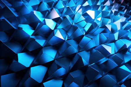 geometrical triangles abstract background in the style of dark azure. Generative AIの素材