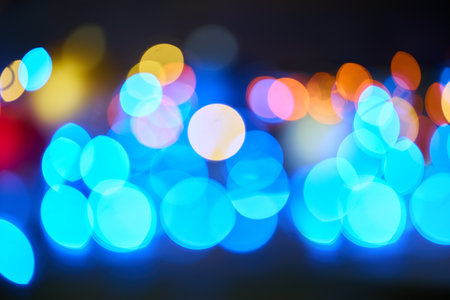 Colorful abstract bokeh lights with soft light backgroundの写真素材