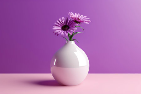 flowers in a purple elegant vase. Generative AIの素材
