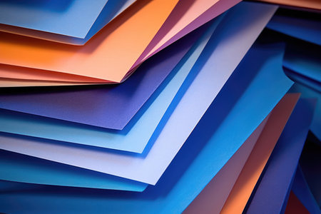 Intricate layers of paper creating an abstract textured background. Generative AIの素材