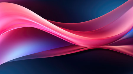 Vibrant abstract waves of pink and blue hues. Generative AIの素材