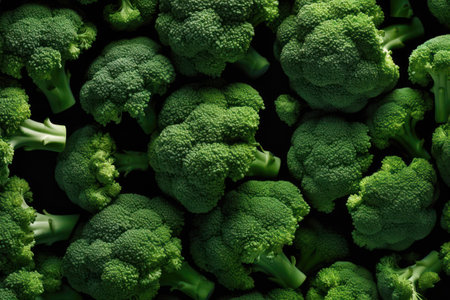 Fresh Green Broccoli Heads in Abundance. Generative AIの素材