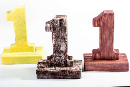 three digits one of woodの写真素材