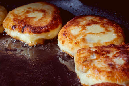cheesecakes fried in a pan
