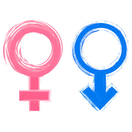 Vector illustration of male and female gender symbolsのイラスト素材