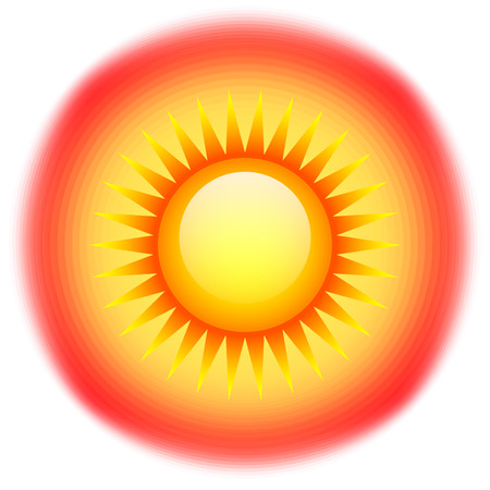 Vector illustration of Hot sunのイラスト素材
