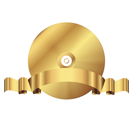 Vector illustration of vinyl record goldのイラスト素材