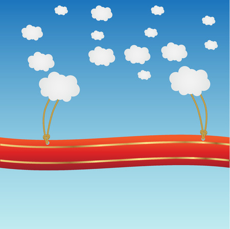 Vector illustration of red ribbonのイラスト素材