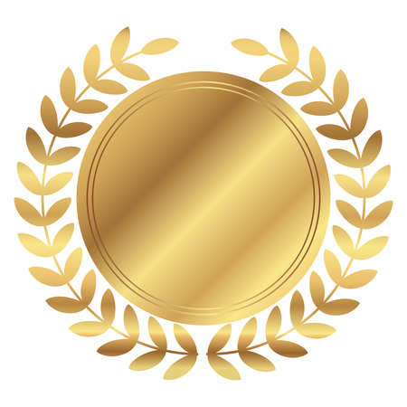 Vector illustration of gold medal and laurelsのイラスト素材